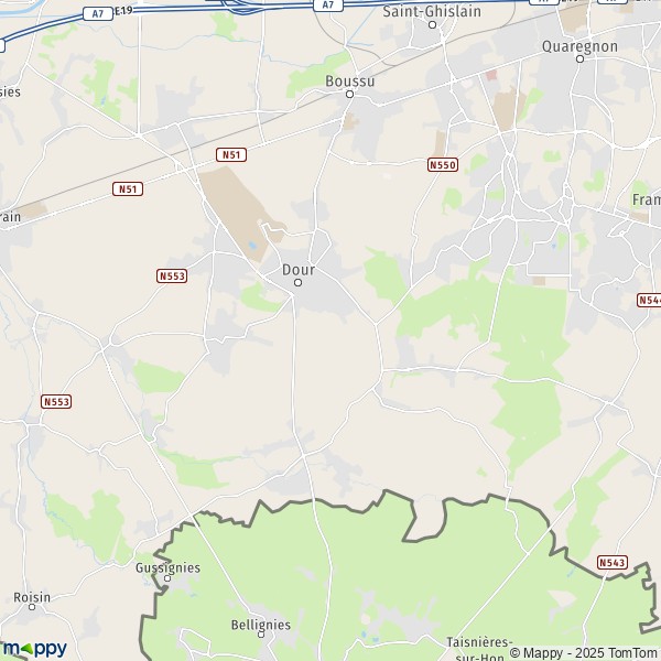 La carte pour la ville de 7340-7370 Dour