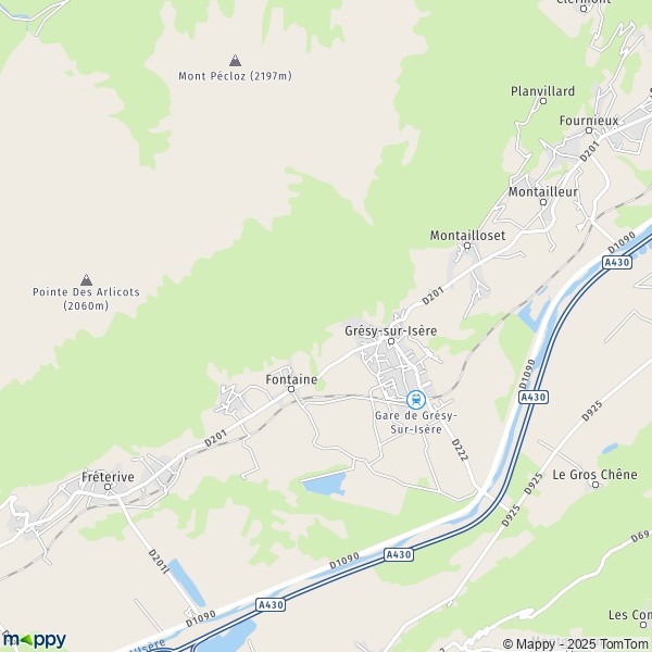 La carte pour la ville de Grésy-sur-Isère 73460