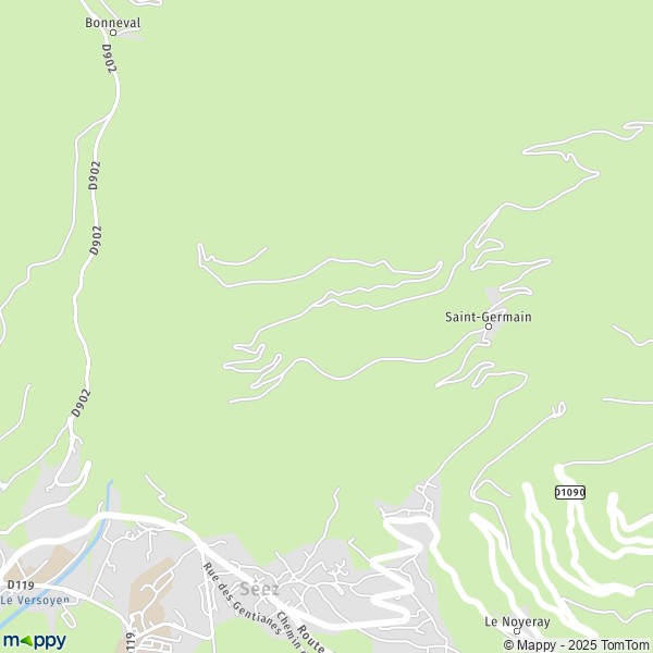 Carte Le Mont d'en Haut, 73700 Séez