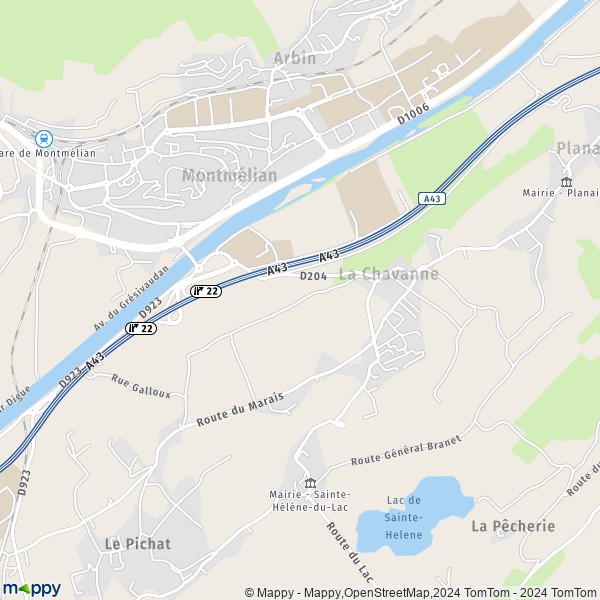La carte pour la ville de La Chavanne 73800