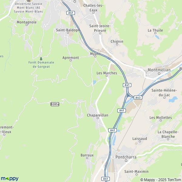 La carte pour la ville de Les Marches, 73800 Porte-de-Savoie