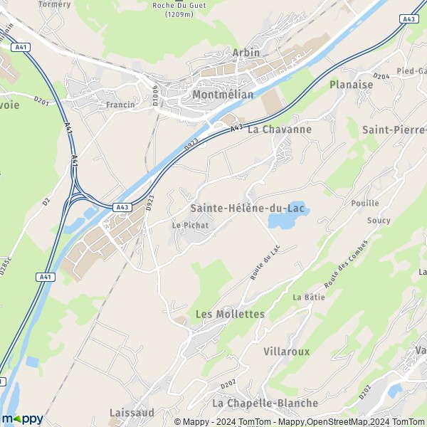 La carte pour la ville de Sainte-Hélène-du-Lac 73800