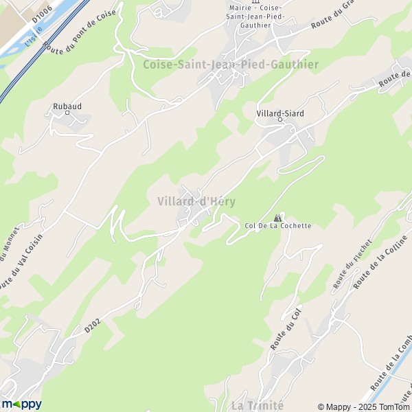 La carte pour la ville de Villard-d'Héry 73800