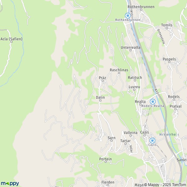 La carte pour la ville de Cazis 7405-7424