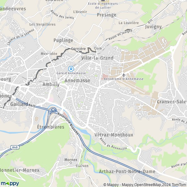 La carte pour la ville de Annemasse 74100