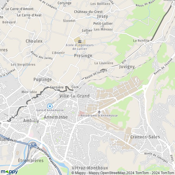 La carte pour la ville de Ville-la-Grand 74100