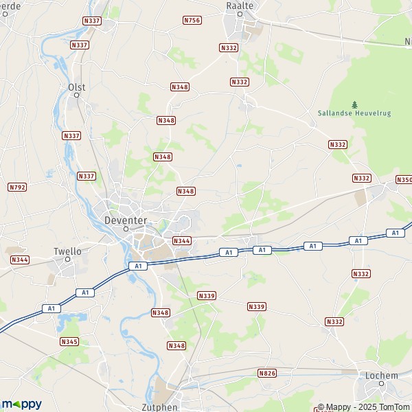 La carte pour la ville de Deventer 7411-7437