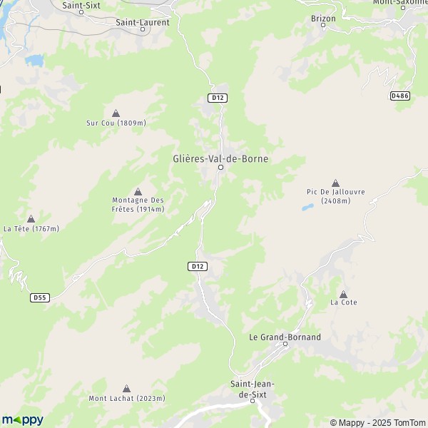 La carte pour la ville de Entremont, 74130 Glières-Val-de-Borne