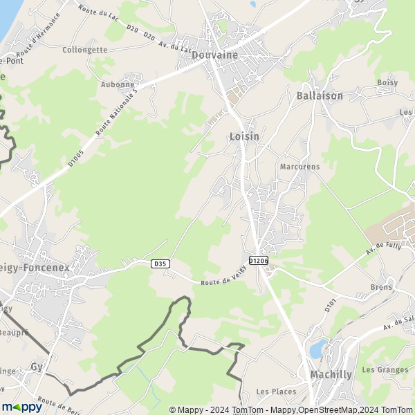 La carte pour la ville de Loisin 74140