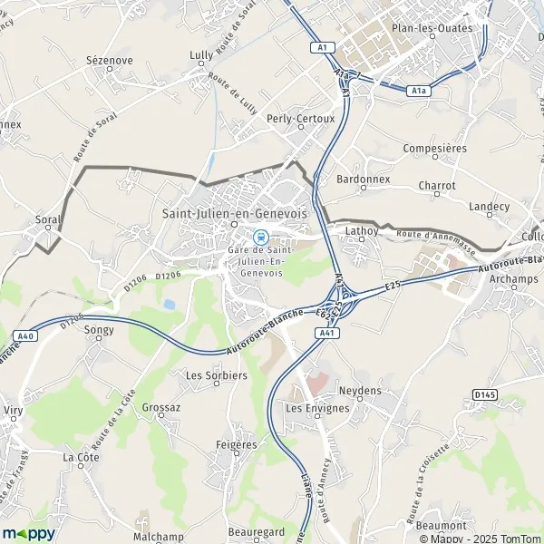 Plan SaintJulienenGenevois carte de SaintJulienenGenevois