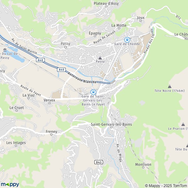Plan saintgervaislesbains carte de saintgervaislesbains (74170