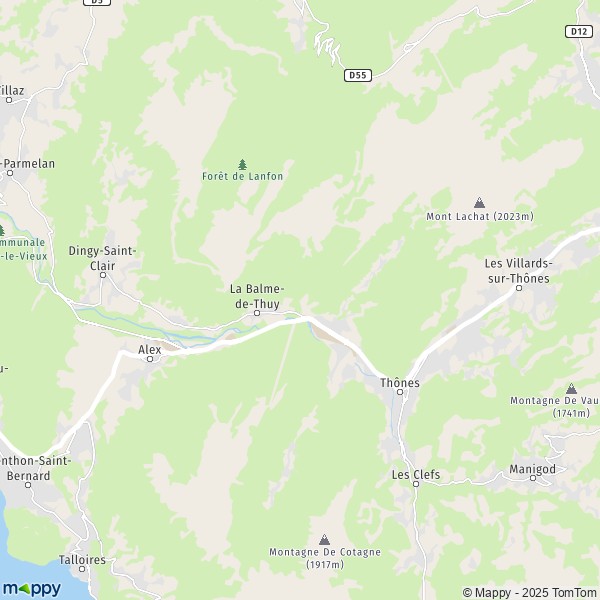 La carte pour la ville de La Balme-de-Thuy 74230