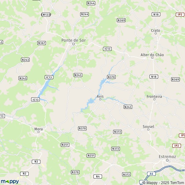 La carte pour la ville de 7425-7480 Avis