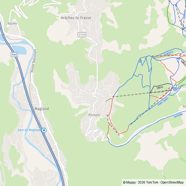 Plan Les Carroz-d'Arâches : carte de Les Carroz-d'Arâches (74300) et