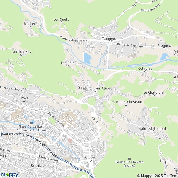 La carte pour la ville de Châtillon-sur-Cluses 74300