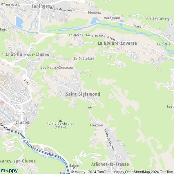La carte pour la ville de Saint-Sigismond 74300