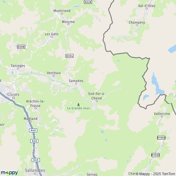 La carte pour la ville de Samoëns 74340