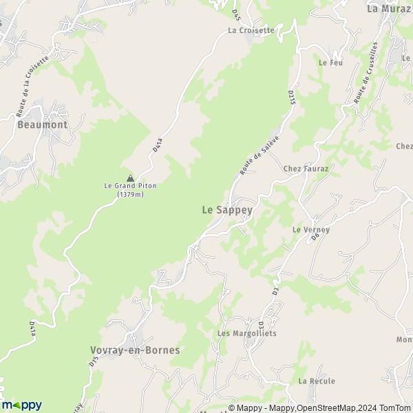 La carte pour la ville de Le Sappey 74350