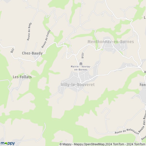 La carte pour la ville de Villy-le-Bouveret 74350
