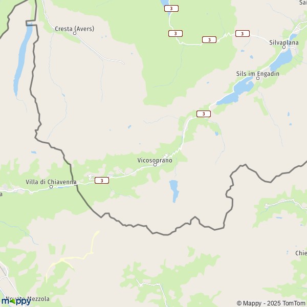 La carte pour la ville de Bregaglia 7447-7610