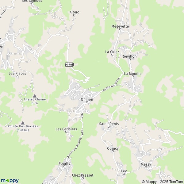 Carte Les Chavannes, 74490 Onnion