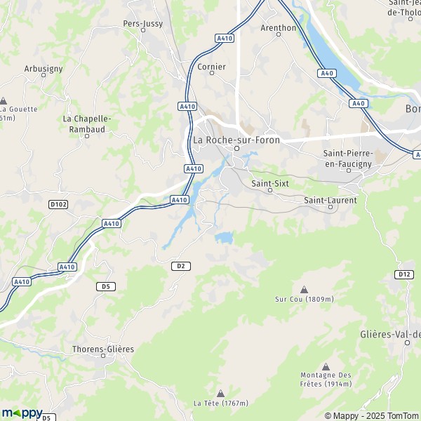 La carte pour la ville de La Roche-sur-Foron 74800