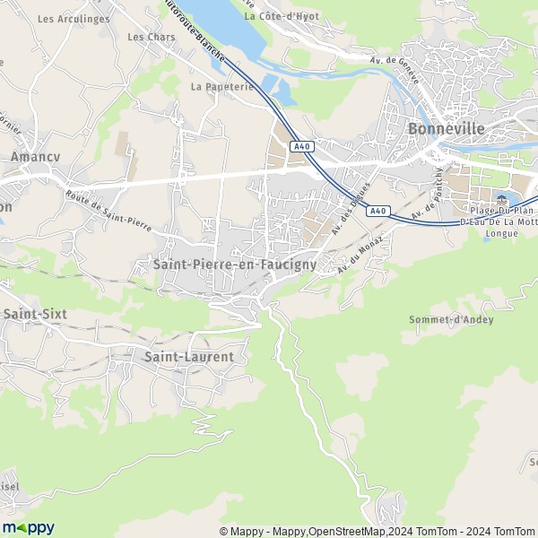 La carte pour la ville de Saint-Pierre-en-Faucigny 74800