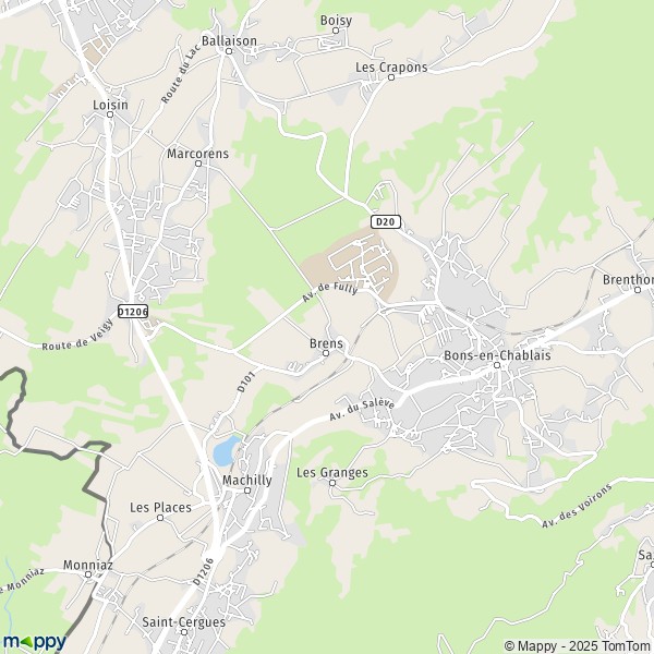Carte Le Grand Verger, 74890 Bons-en-Chablais