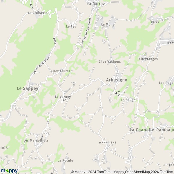 La carte pour la ville de Arbusigny 74930