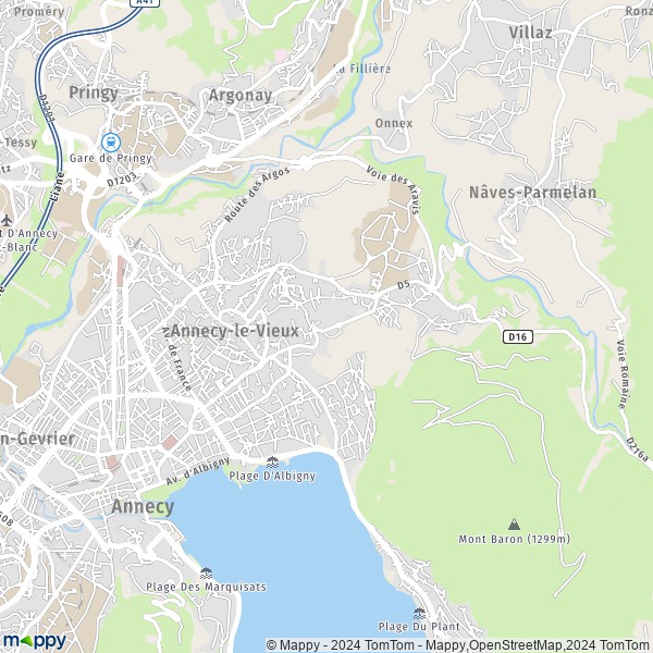La carte pour la ville de Annecy-le-Vieux, 74940 Annecy
