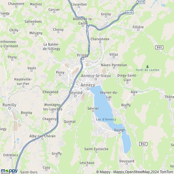 La carte pour la ville de Meythet, 74960 Annecy
