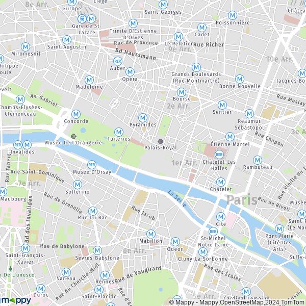 La carte pour la ville de 1er Arrondissement, Paris