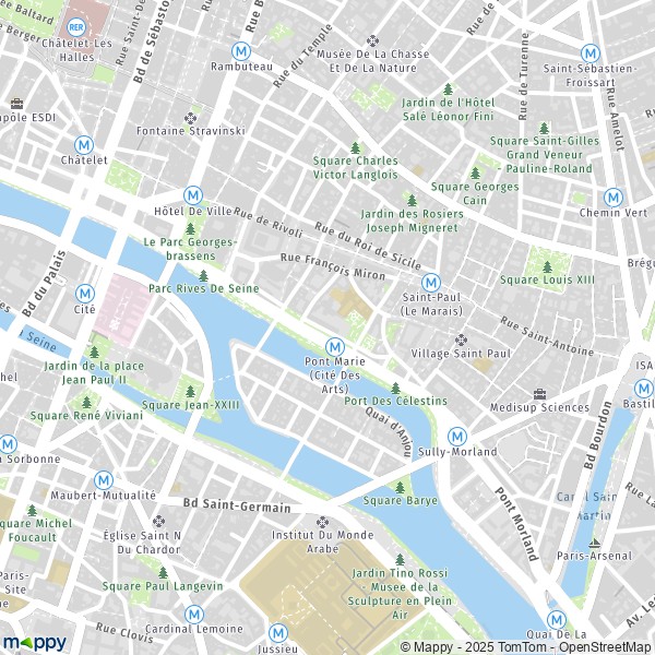 La carte pour la ville de 4e Arrondissement, Paris