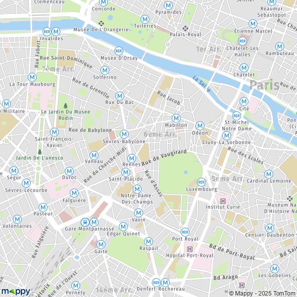 La carte pour la ville de 6e Arrondissement, Paris