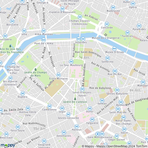 La carte pour la ville de 7e Arrondissement, Paris