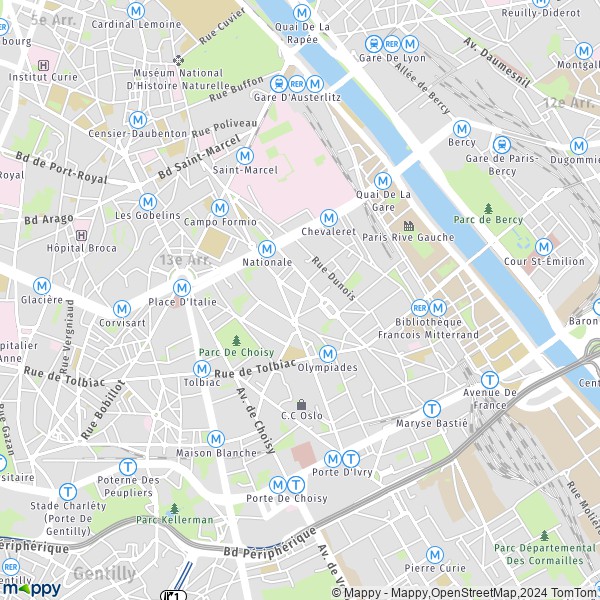 La carte pour la ville de 13ème Arrondissement, Paris