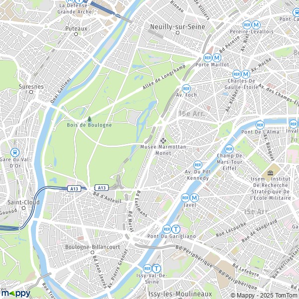 carte du 16ème arrondissement de paris Plan paris : carte de paris (75016) et infos pratiques