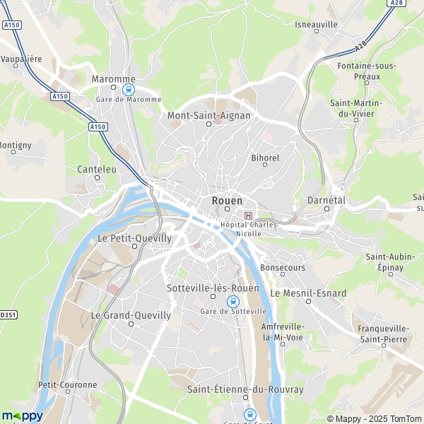 Plan rouen : carte de rouen (76000) et infos pratiques