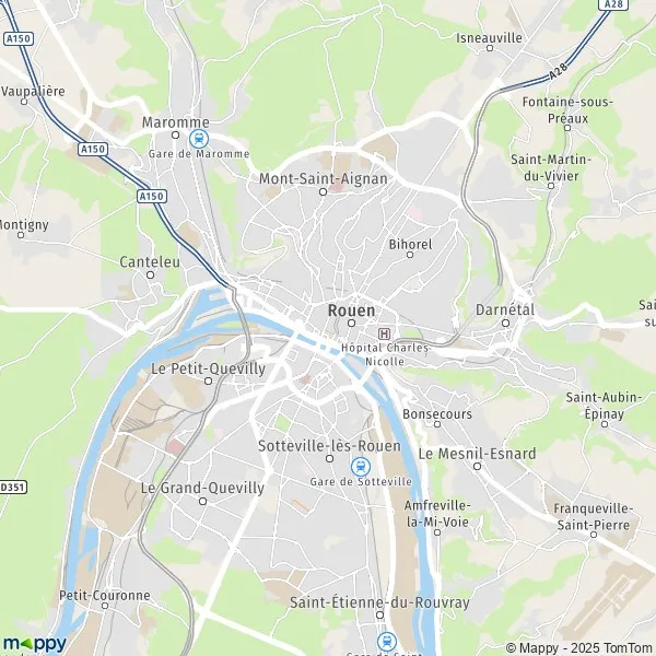 rouen tours mappy