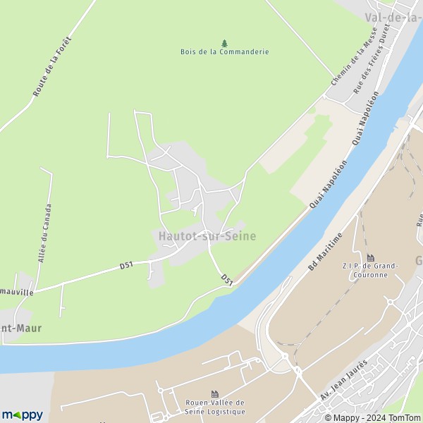 La carte pour la ville de Hautot-sur-Seine 76113