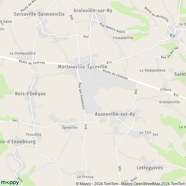 La carte pour la ville de Martainville-Épreville 76116