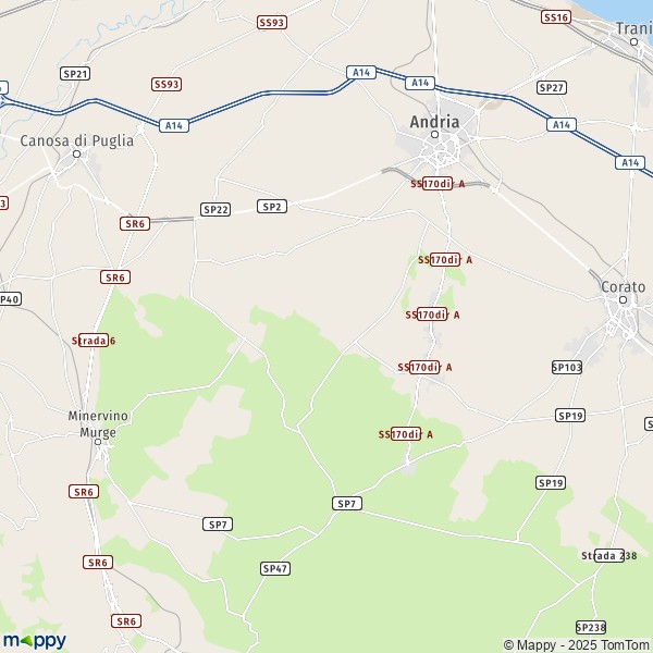 La carte pour la ville de Andria 76123