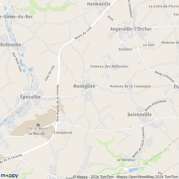 La carte pour la ville de Manéglise 76133
