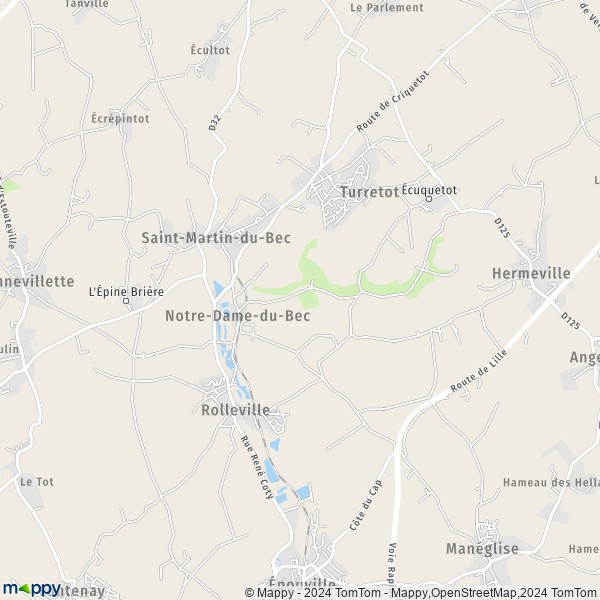 La carte pour la ville de Notre-Dame-du-Bec 76133