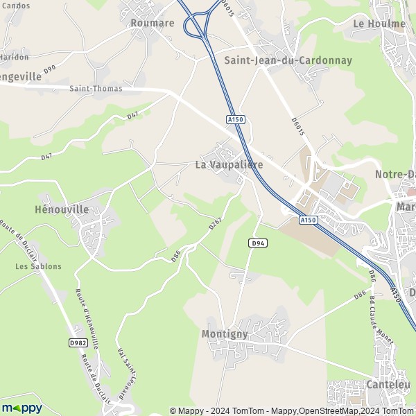 La carte pour la ville de La Vaupalière 76150