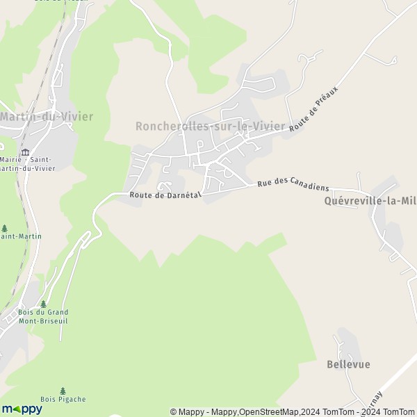 La carte pour la ville de Roncherolles-sur-le-Vivier 76160