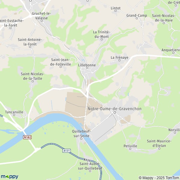 La carte pour la ville de Lillebonne 76170