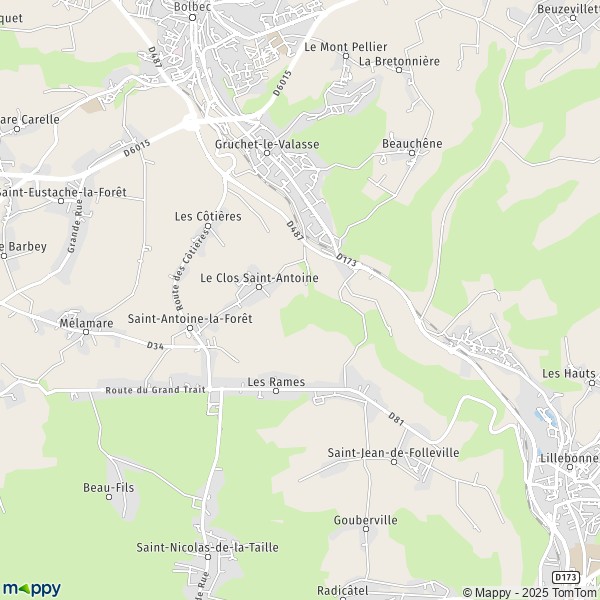 La carte pour la ville de Saint-Antoine-la-Forêt 76170