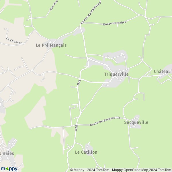 La carte pour la ville de Triquerville, 76170 Port-Jérôme-sur-Seine