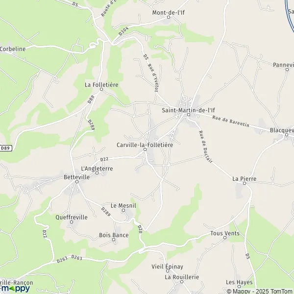 Plan CarvillelaFolletière carte de CarvillelaFolletière (76190